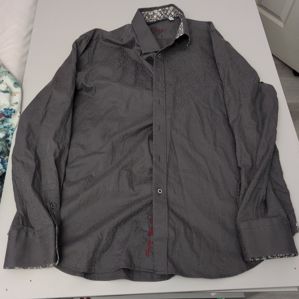 Robert Graham Charcoal and White Textured Shirt